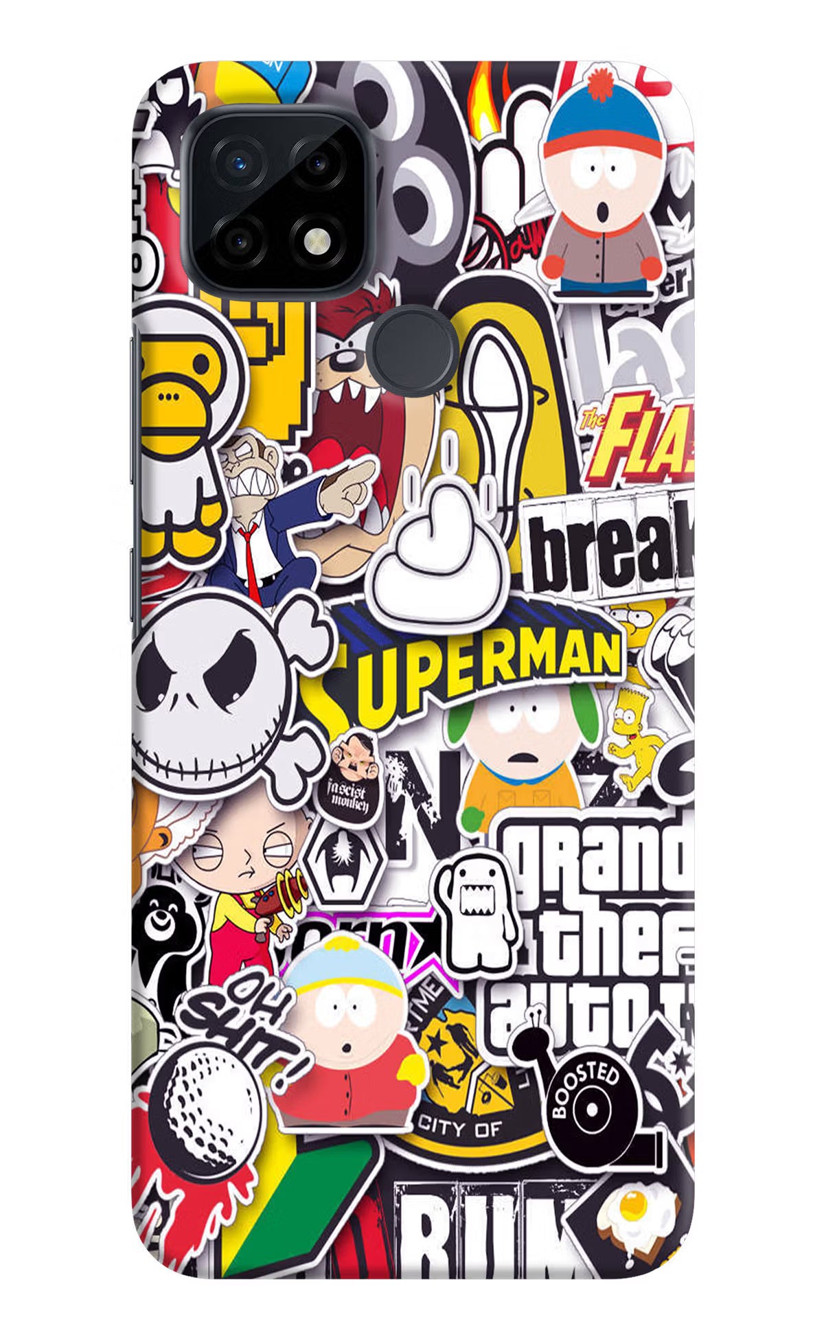 Sticker Bomb Realme C21 Hard Case Back Cover by Casekaro