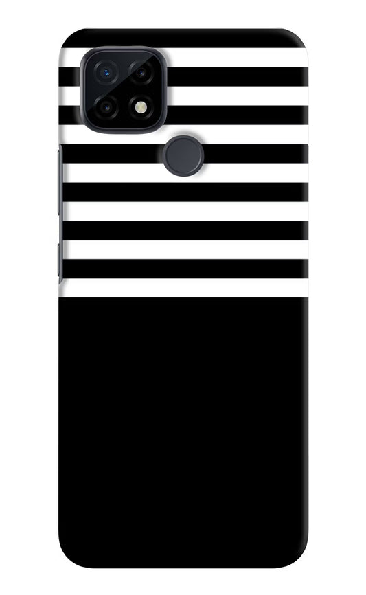 Black and White Print Realme C21 Hard Case Back Cover by Casekaro