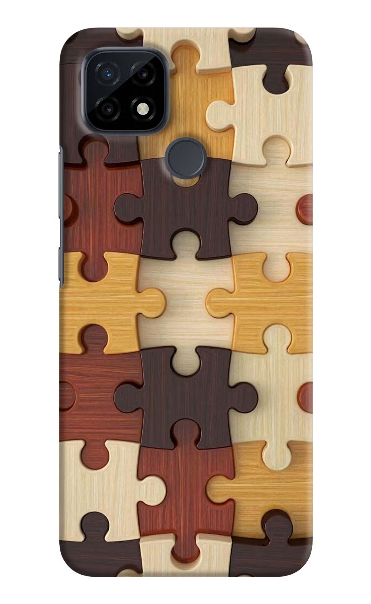 Wooden Puzzle Realme C21 Hard Case Back Cover by Casekaro