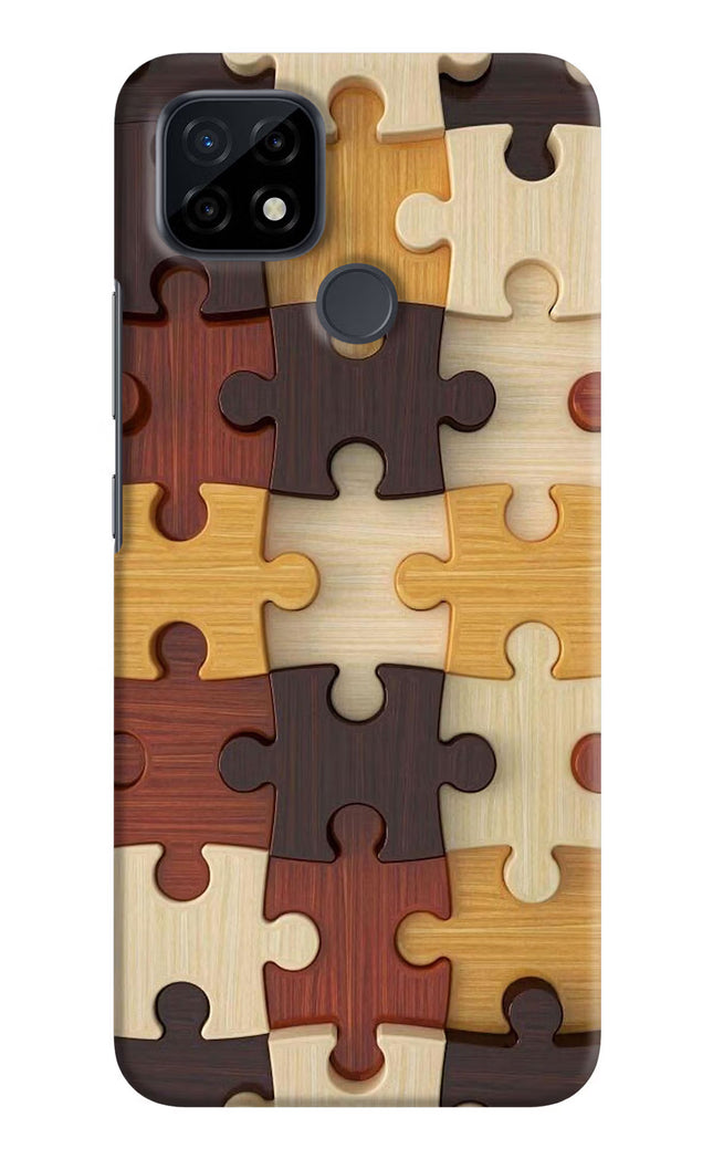 Wooden Puzzle Realme C21 Hard Case Back Cover by Casekaro