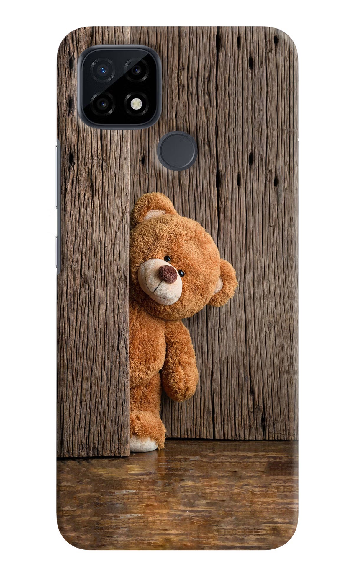 Teddy Wooden Realme C21 Hard Case Back Cover by Casekaro