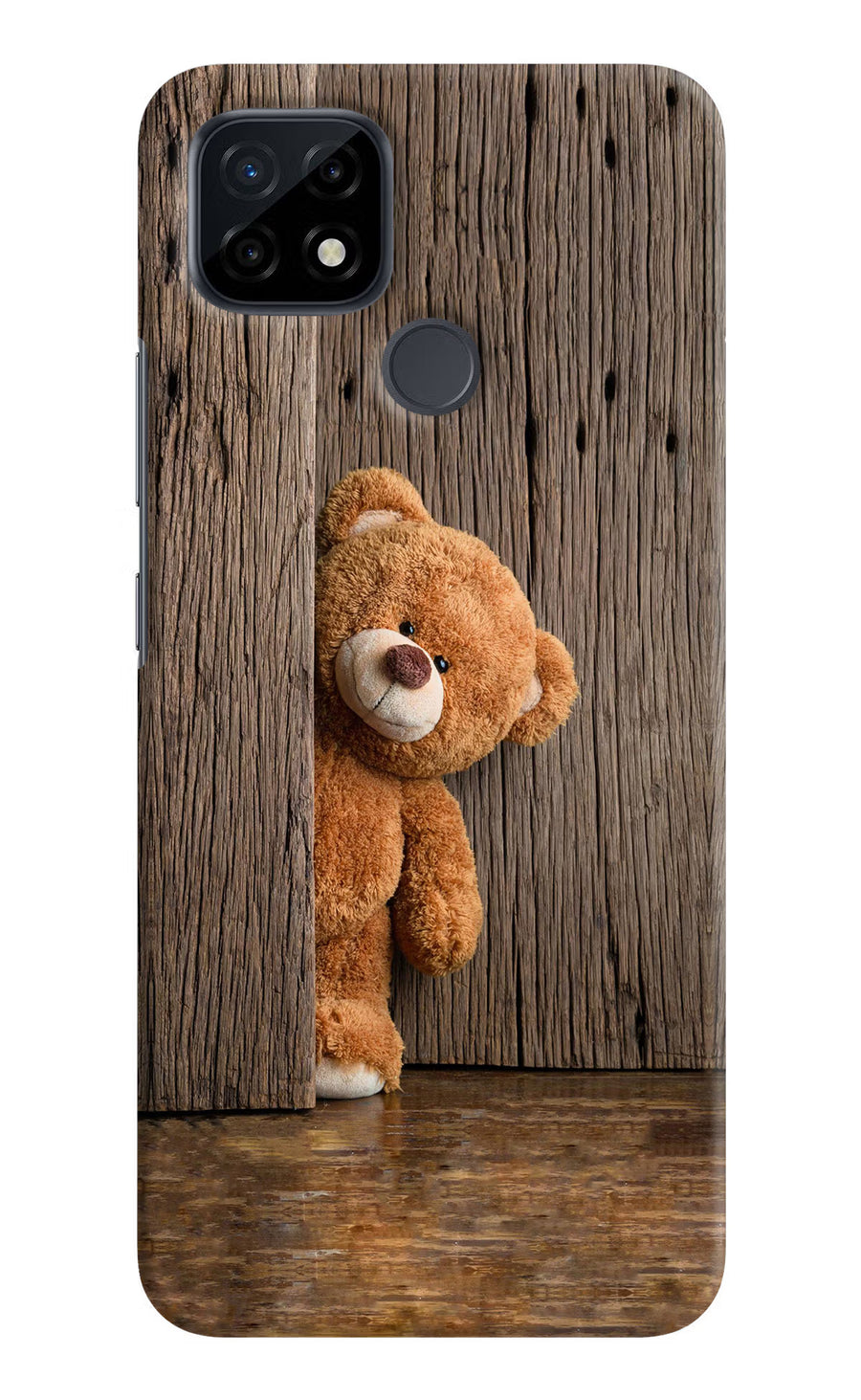 Teddy Wooden Realme C21 Back Cover, Hard case