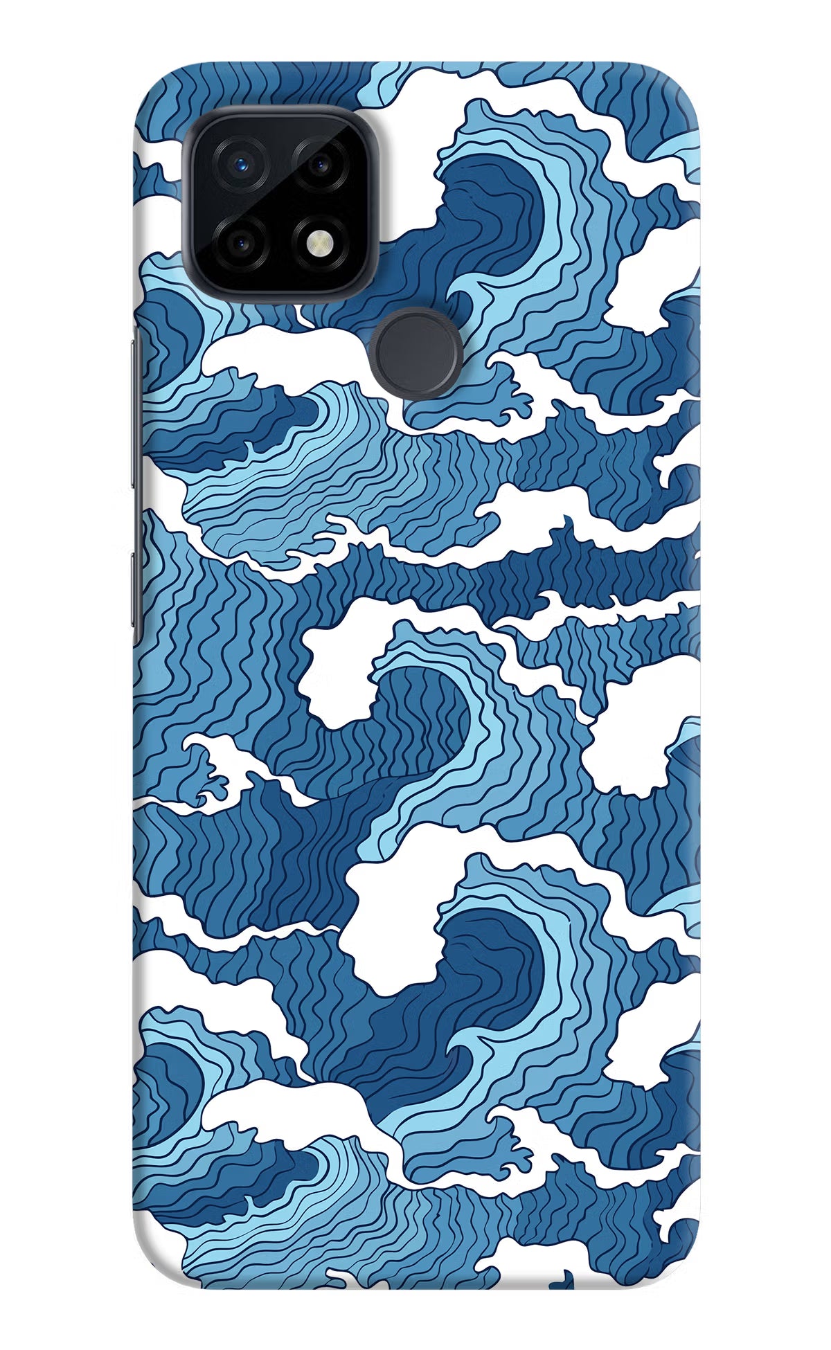 Blue Waves Realme C21 Hard Case Back Cover by Casekaro