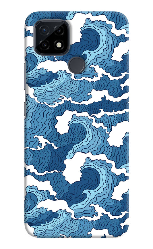Blue Waves Realme C21 Hard Case Back Cover by Casekaro