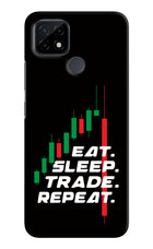 Eat Sleep Trade Repeat Realme C21 Hard Case Back Cover by Casekaro