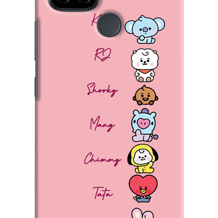 BTS names Realme C21 Hard Case Back Cover by Casekaro