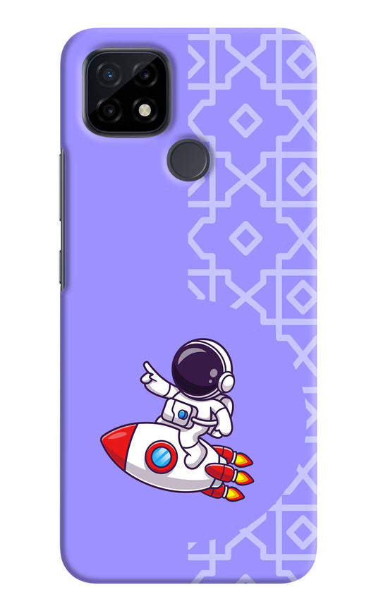 Cute Astronaut Realme C21 Hard Case Back Cover by Casekaro