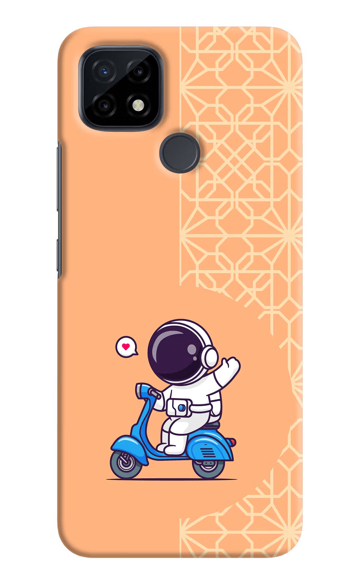 Cute Astronaut Riding Realme C21 Hard Case Back Cover by Casekaro