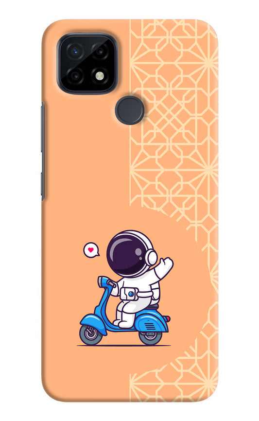 Cute Astronaut Riding Realme C21 Hard Case Back Cover by Casekaro