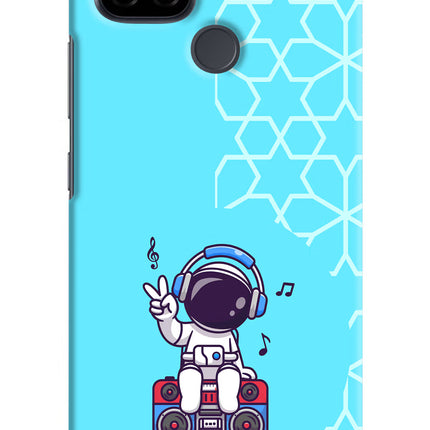 Cute Astronaut Chilling Realme C21 Hard Case Back Cover by Casekaro