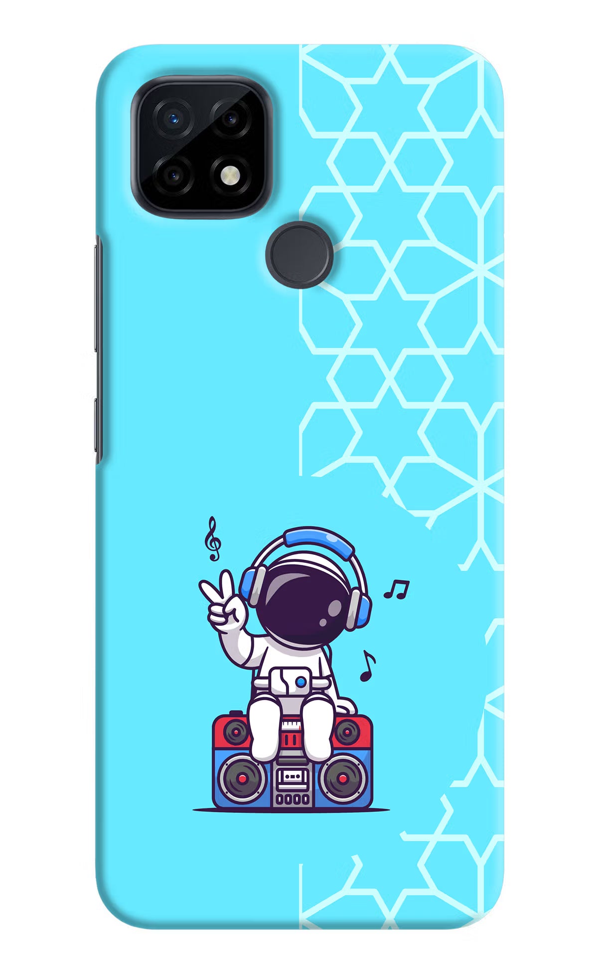Cute Astronaut Chilling Realme C21 Hard Case Back Cover by Casekaro