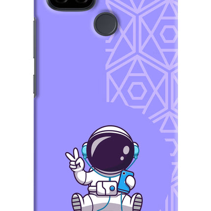 Cute Astronaut Chilling Realme C21 Hard Case Back Cover by Casekaro