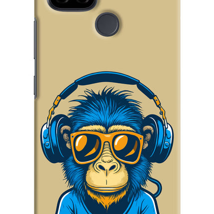 Monkey Headphone Realme C21 Hard Case Back Cover by Casekaro