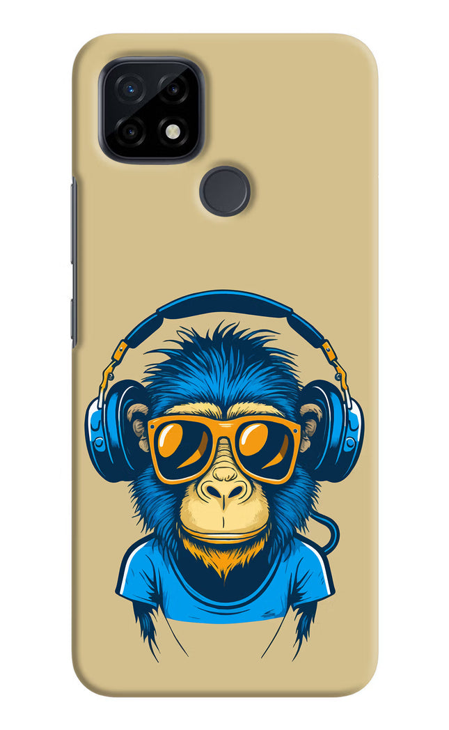 Monkey Headphone Realme C21 Hard Case Back Cover by Casekaro