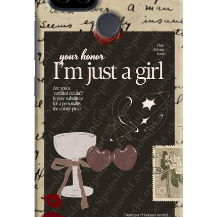 I am just a girl Realme C21 Hard Case Back Cover by Casekaro