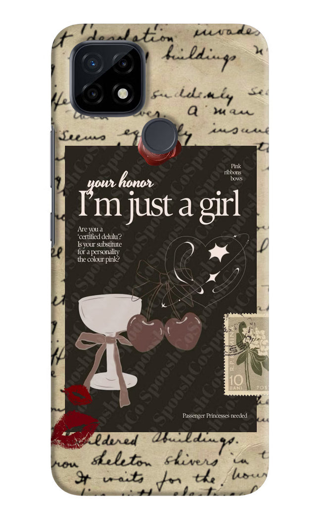 I am just a girl Realme C21 Hard Case Back Cover by Casekaro