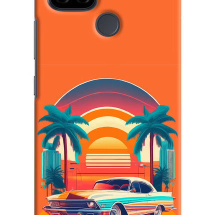 Palm Drive 80s Realme C21 Hard Case Back Cover by Casekaro