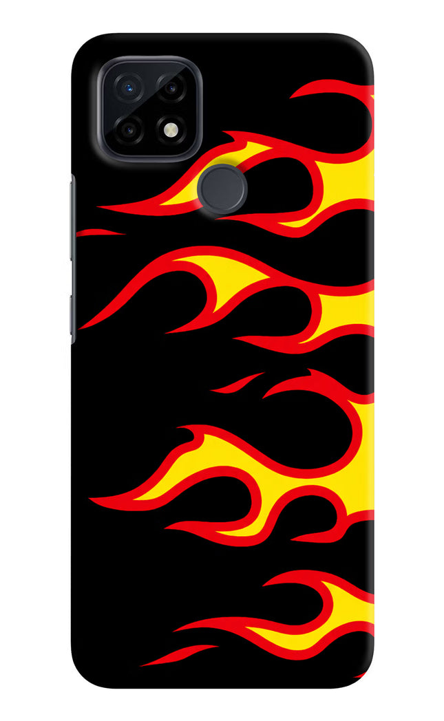 Side Sweep Flames Realme C21 Hard Case Back Cover by Casekaro