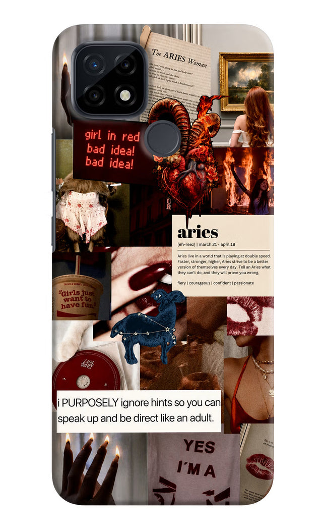 Zodiac Aries Realme C21 Hard Case Back Cover by Casekaro