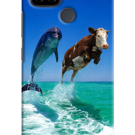 Dolphin vs Cow Realme C21 Hard Case Back Cover by Casekaro