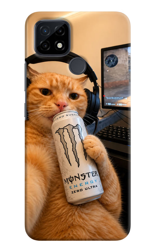 Gamer Cat Energy Realme C21 Hard Case Back Cover by Casekaro