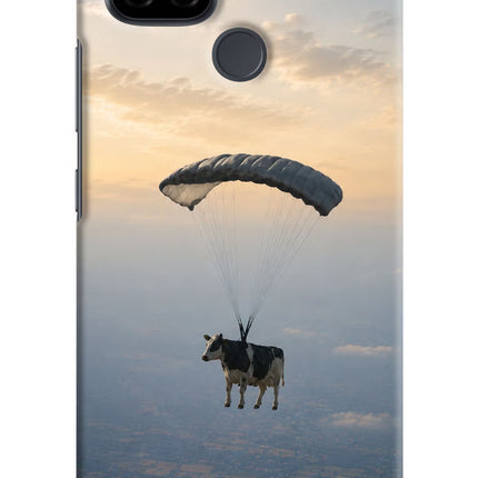 Skydiving Cow Realme C21 Hard Case Back Cover by Casekaro