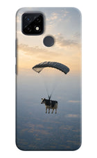 Skydiving Cow Realme C21 Hard Case Back Cover by Casekaro