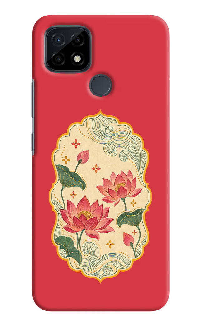Pink Lotus Realme C21 Hard Case Back Cover by Casekaro