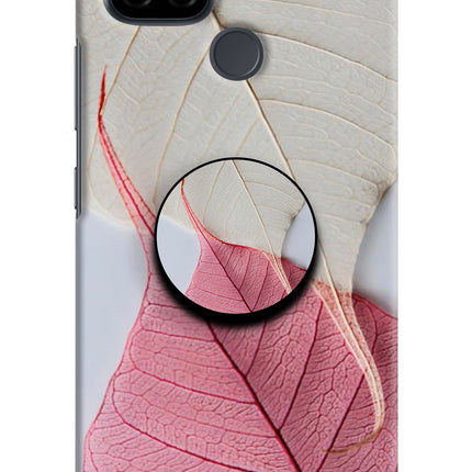 White Pink Leaf Realme C21 Pop Case by Casekaro