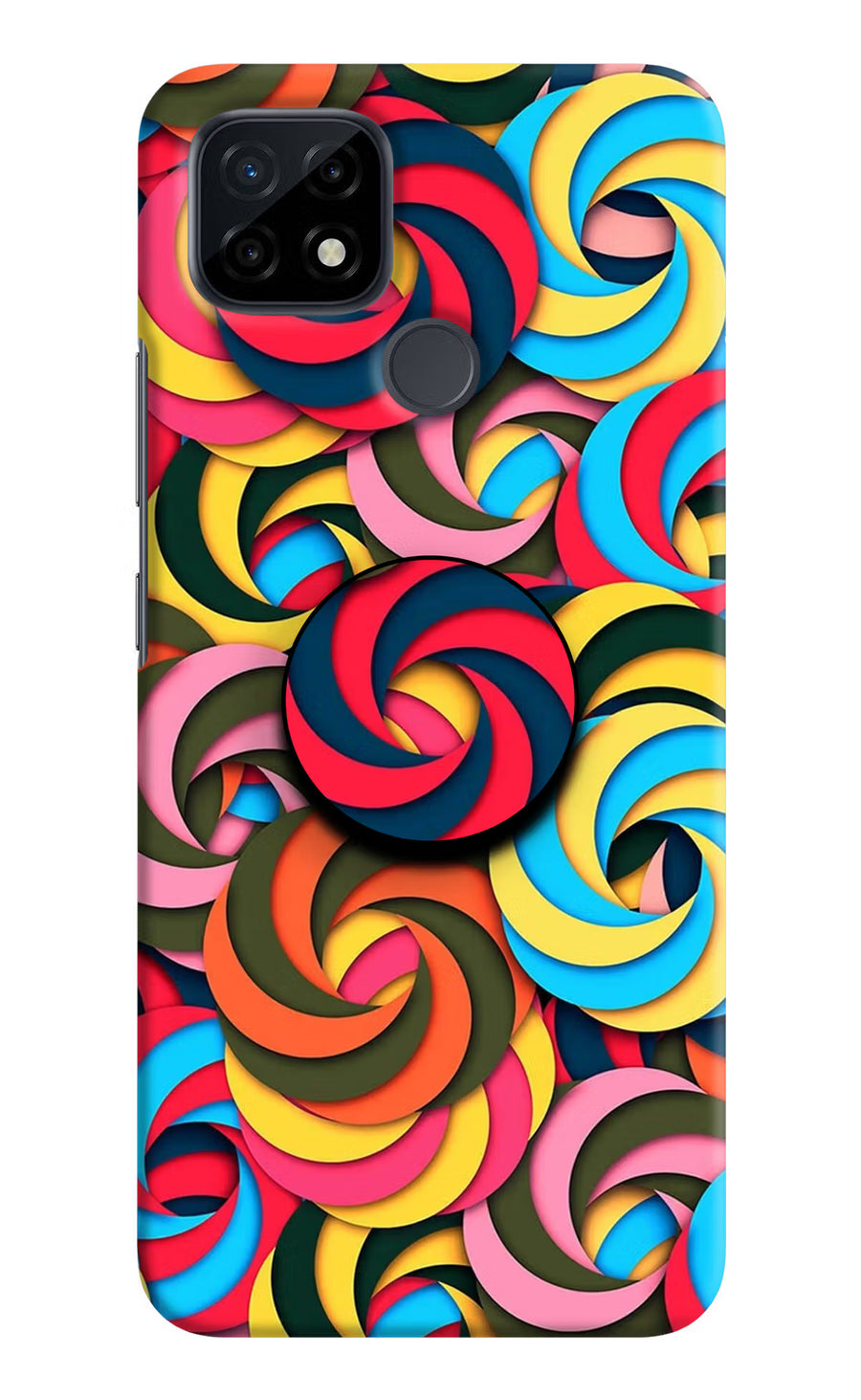 Spiral Pattern Realme C21 Pop Case, Hard case