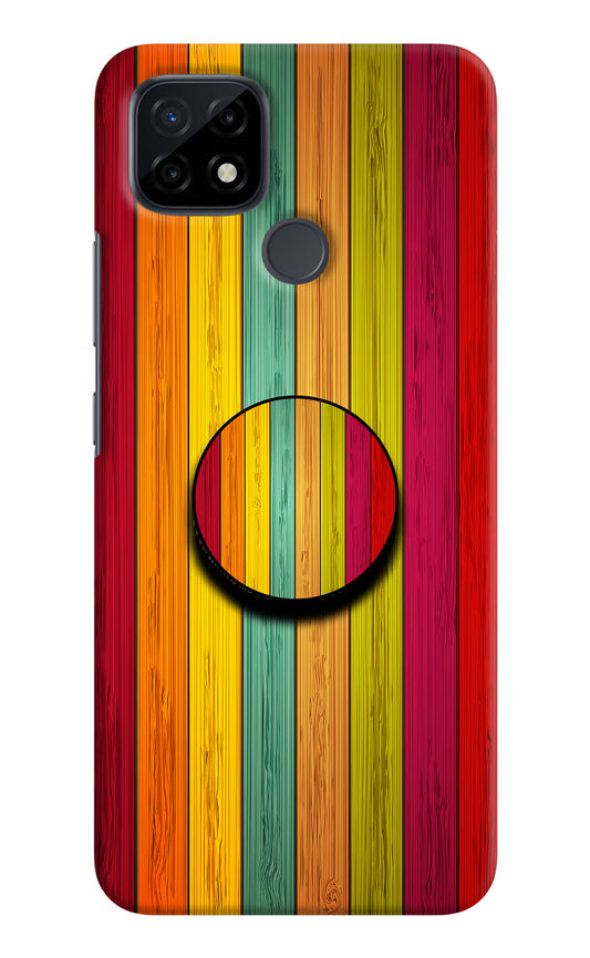 Multicolor Wooden Realme C21 Pop Case by Casekaro