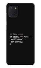 Life Motto Code Samsung Note 10 Lite Hard Case Back Cover by Casekaro