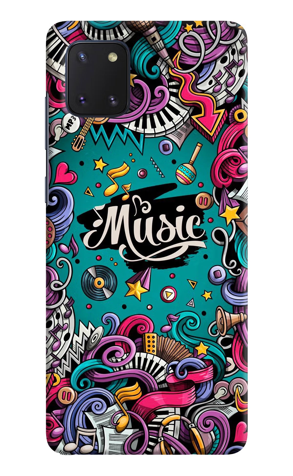 Music Graffiti Samsung Note 10 Lite Hard Case Back Cover by Casekaro