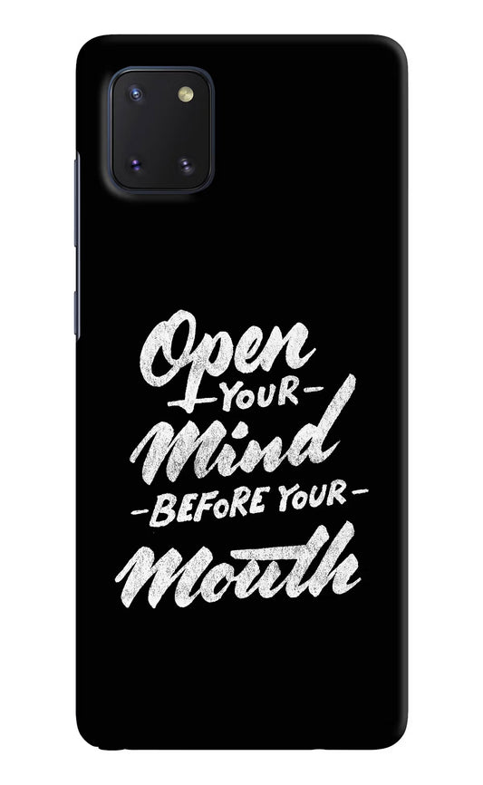Open Your Mind Before Your Mouth Samsung Note 10 Lite Hard Case Back Cover by Casekaro