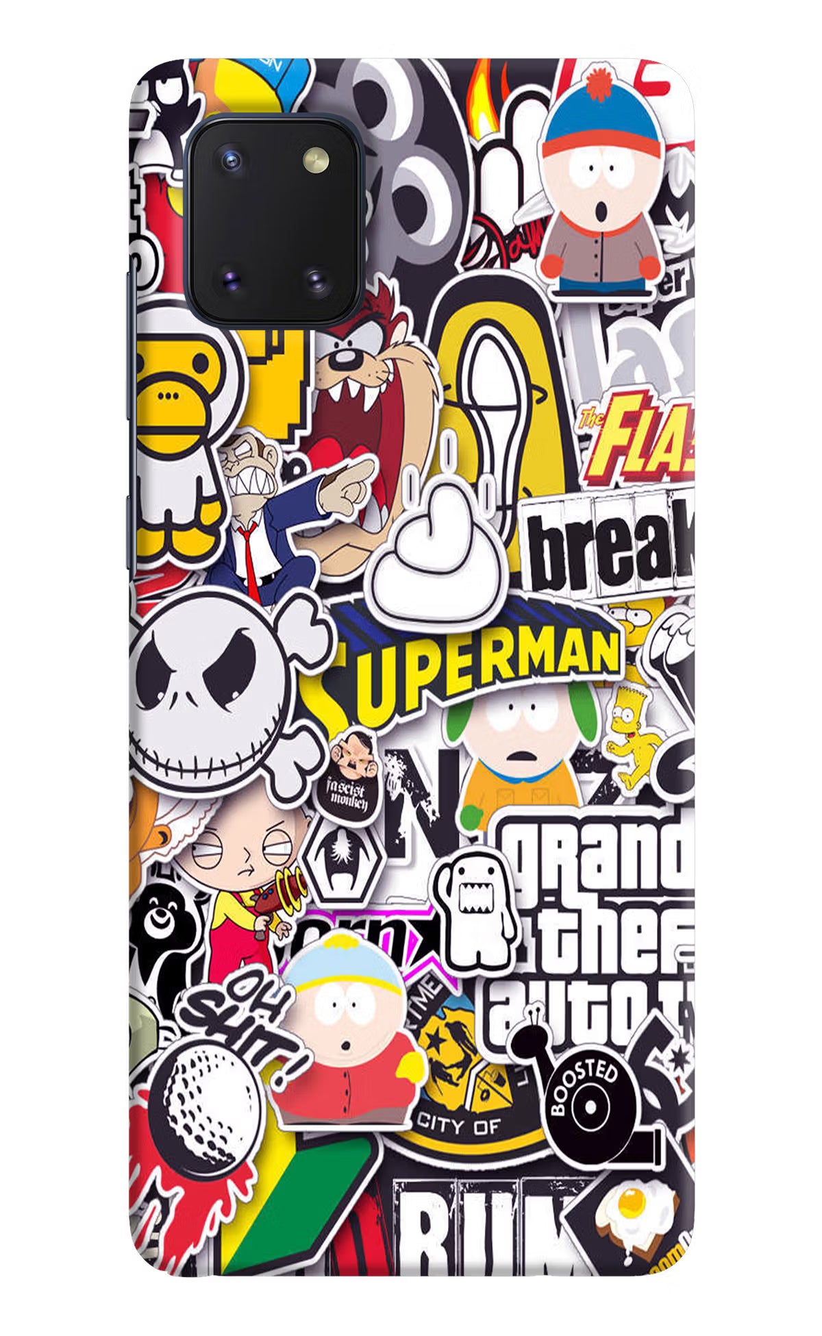 Sticker Bomb Samsung Note 10 Lite Hard Case Back Cover by Casekaro