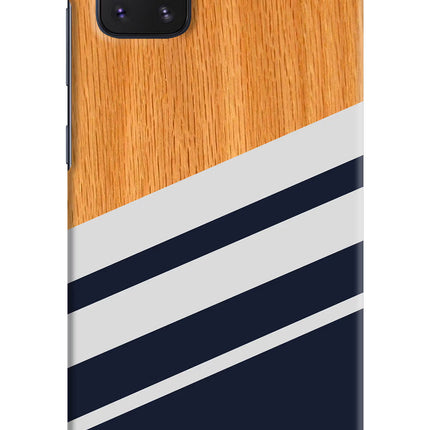 Blue and white wooden Samsung Note 10 Lite Hard Case Back Cover by Casekaro