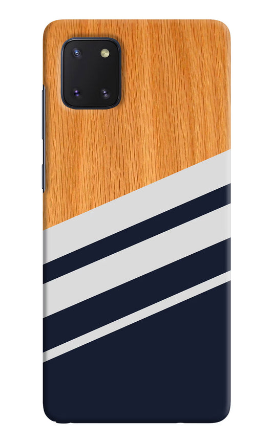 Blue and white wooden Samsung Note 10 Lite Hard Case Back Cover by Casekaro