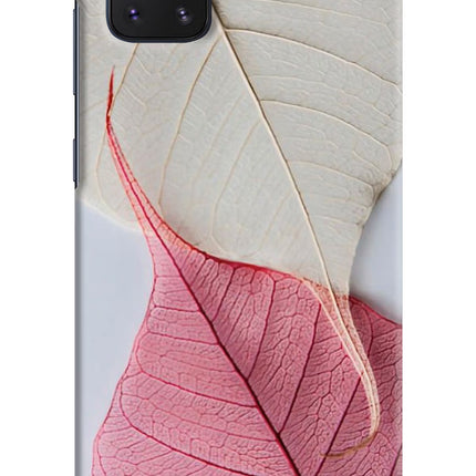 White Pink Leaf Samsung Note 10 Lite Hard Case Back Cover by Casekaro