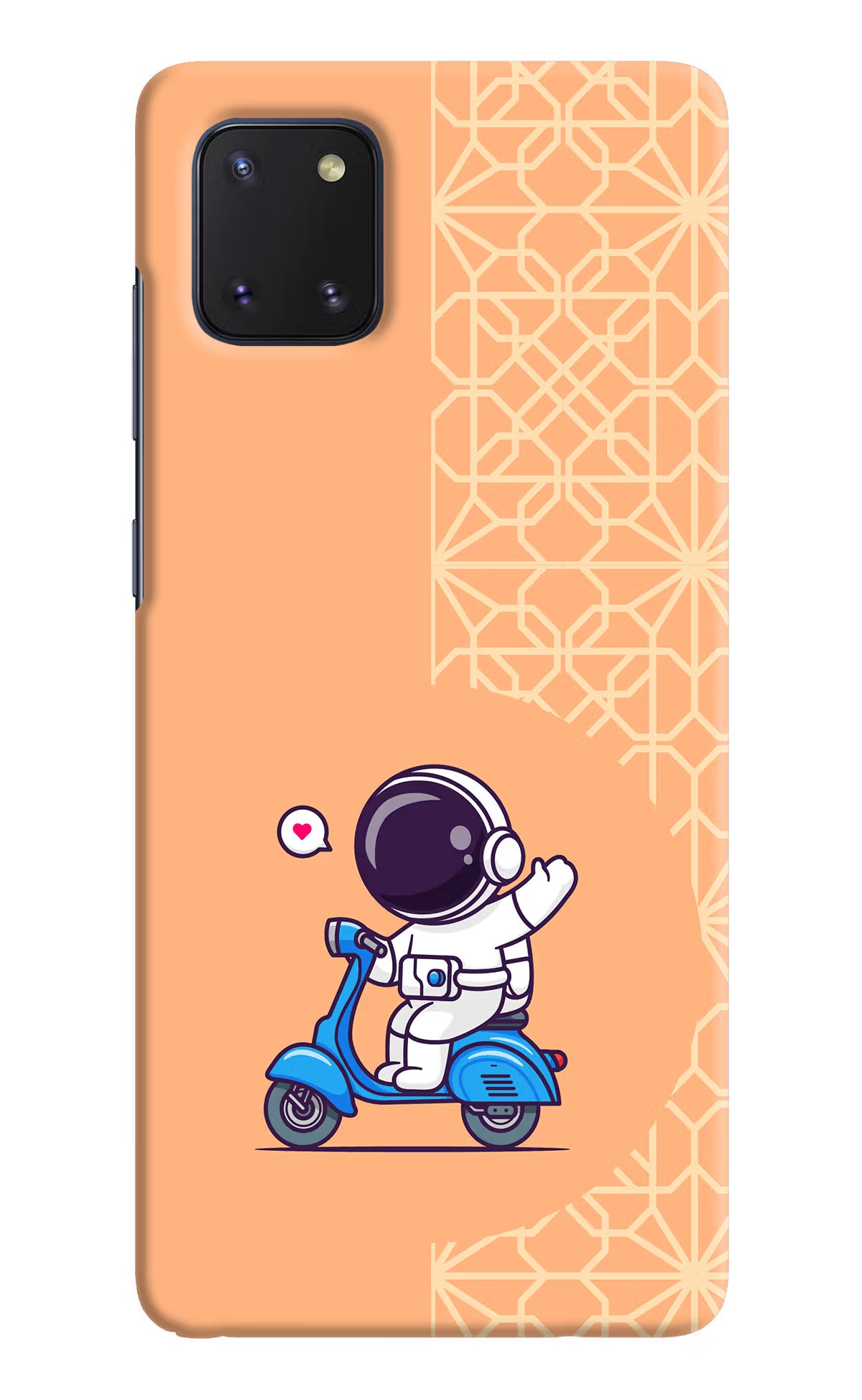 Cute Astronaut Riding Samsung Note 10 Lite Hard Case Back Cover by Casekaro