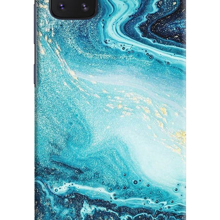 Blue Glitter Marble Samsung Note 10 Lite Hard Case Back Cover by Casekaro