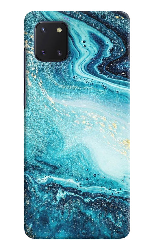 Blue Glitter Marble Samsung Note 10 Lite Hard Case Back Cover by Casekaro