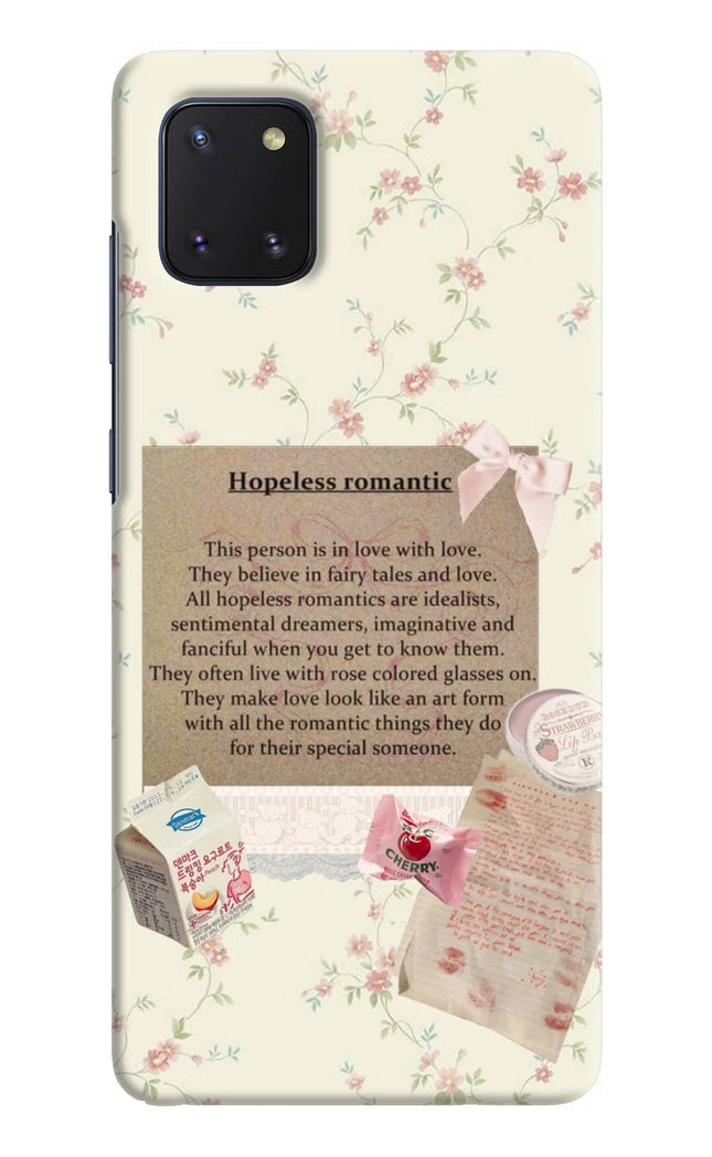 Hopeless Romantic Samsung Note 10 Lite Hard Case Back Cover by Casekaro