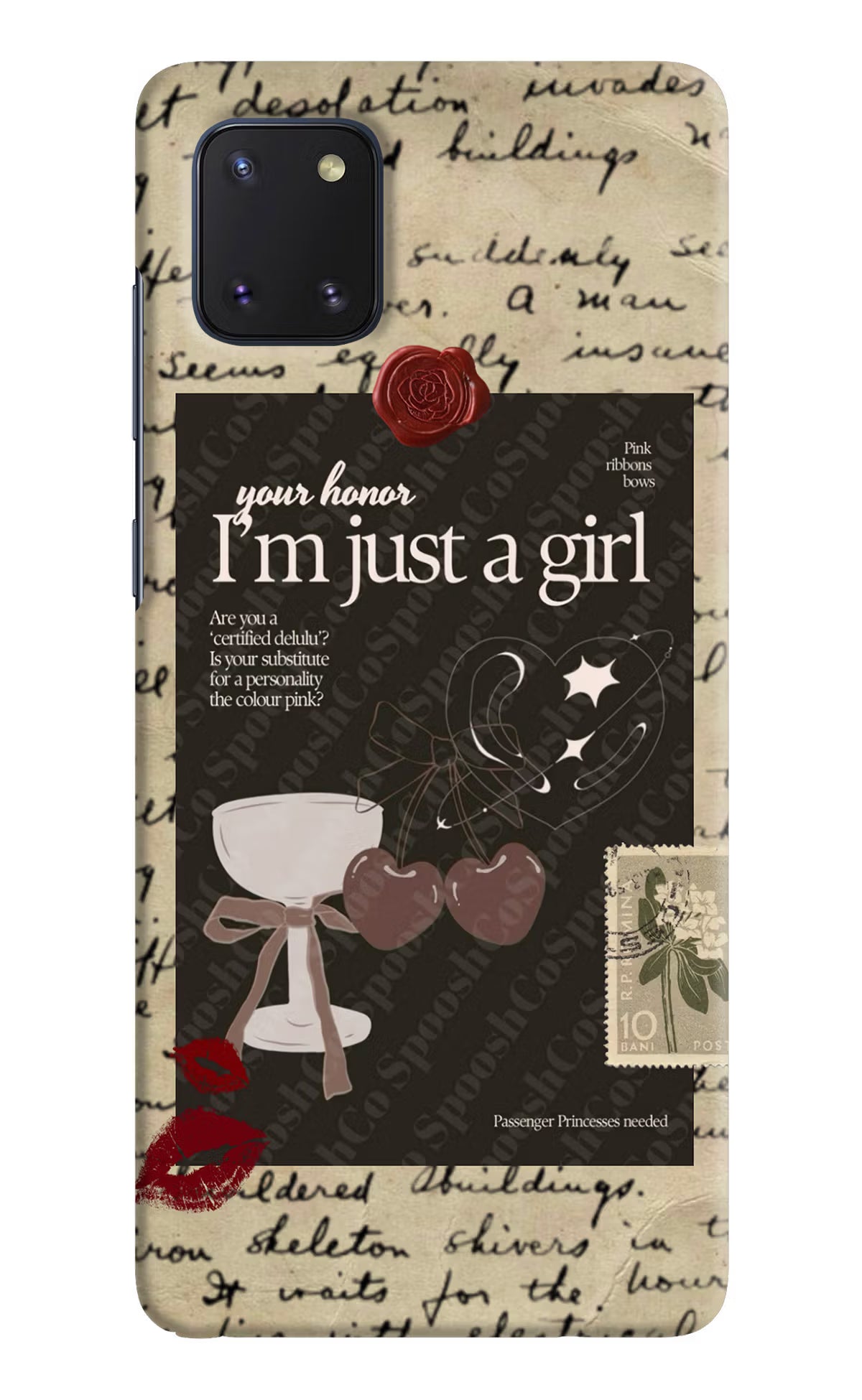I am just a girl Samsung Note 10 Lite Hard Case Back Cover by Casekaro