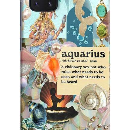 Aquarius Zodiac Samsung Note 10 Lite Hard Case Back Cover by Casekaro