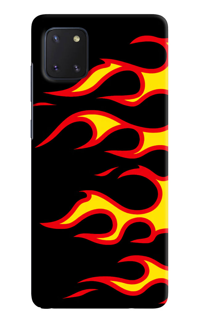 Side Sweep Flames Samsung Note 10 Lite Hard Case Back Cover by Casekaro