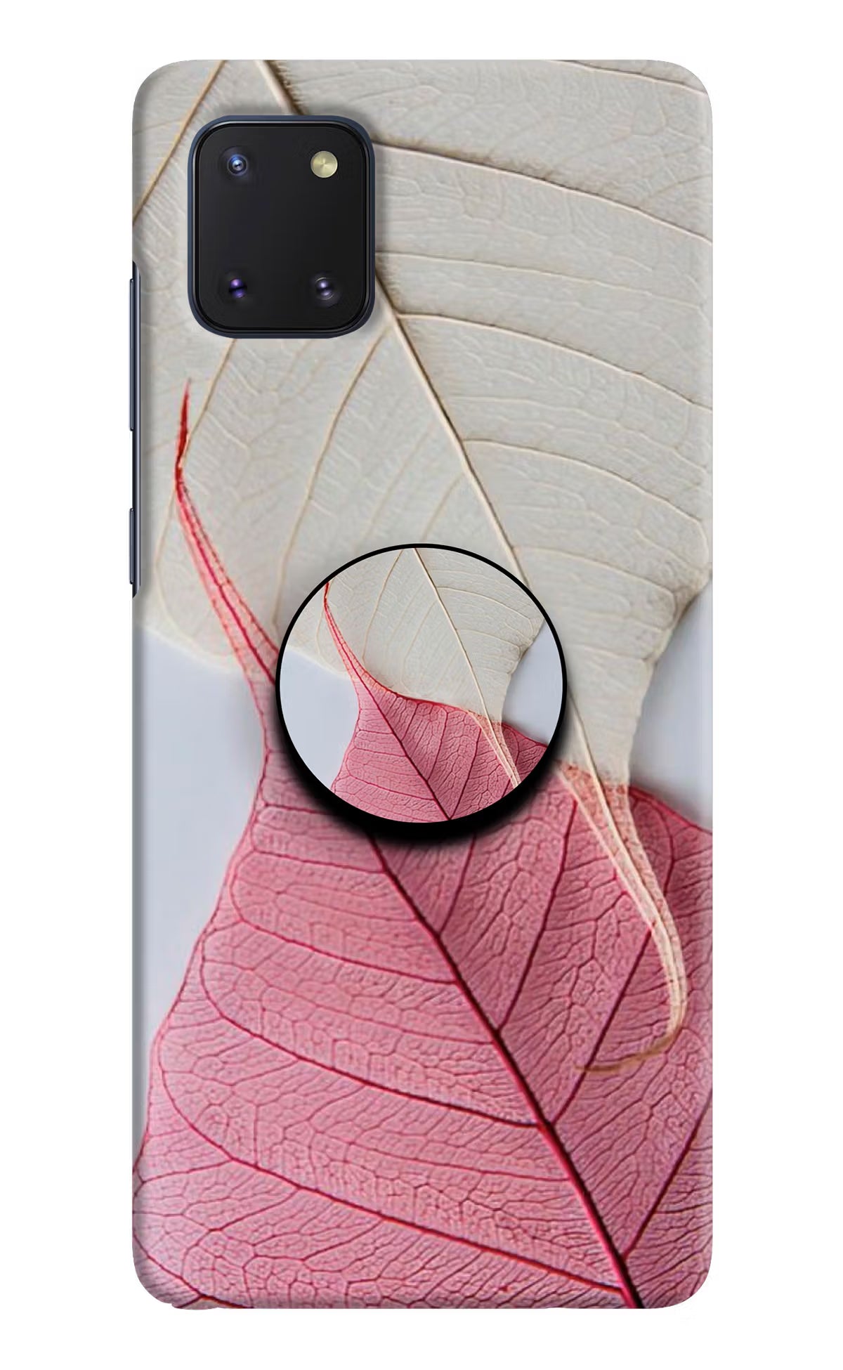 White Pink Leaf Samsung Note 10 Lite Pop Case by Casekaro
