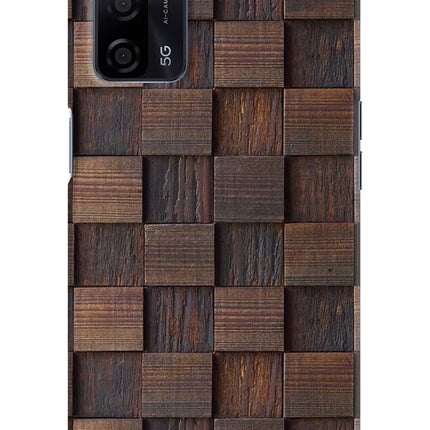 Wooden Cube Design Oppo A53s 5G Hard Case Back Cover by Casekaro