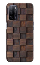 Wooden Cube Design Oppo A53s 5G Hard Case Back Cover by Casekaro