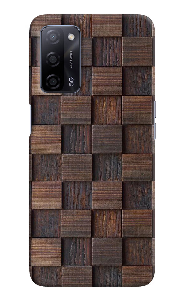 Wooden Cube Design Oppo A53s 5G Hard Case Back Cover by Casekaro