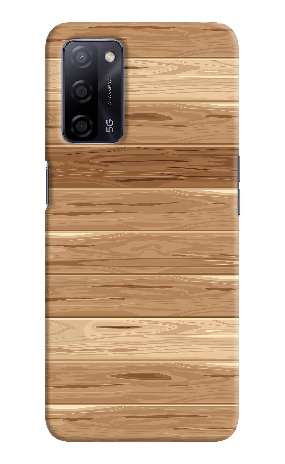 Wooden Vector Oppo A53s 5G Hard Case Back Cover by Casekaro